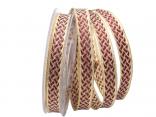 Dekoband Glamoure 15mm bordeaux / gold mit Draht Dekoband Glamoure 15mm bordeaux / gold mit Draht
