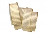 Dekoband Goldstreifen creme mit Nylonkante 40mm Dekoband Goldstreifen creme mit Nylonkante 40mm