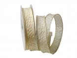 Dekoband Goldstreifen creme mit Nylonkante 25mm Dekoband Goldstreifen creme mit Nylonkante 25mm