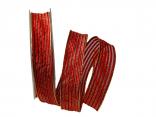 Dekoband Goldstreifen rot mit Nylonkante 25mm Dekoband Goldstreifen rot mit Nylonkante 25mm