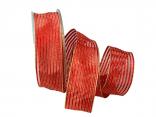 Dekoband Goldstreifen rot mit Nylonkante 40mm Dekoband Goldstreifen rot mit Nylonkante 40mm