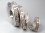 Dekoband Herzchen gewebt toffee 15mm mit Draht