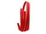 Dekoband Moskau rot / gold 10mm mit Draht