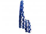 Dekoband Spitze 10mm blau / weiß ohne Draht
