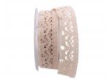 Dekoband Spitze 35mm creme dunkel ohne Draht