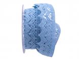 Dekoband Spitze 40mm hellblau ohne Draht