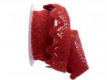 Dekoband Spitze 40mm rost - rot ohne Draht