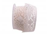 Dekoband Spitze 50mm creme ohne Draht