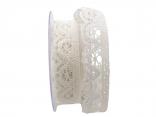 Dekoband Spitze ca. 30mm creme hell ohne Draht