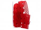 Dekoband Spitze ca. 35mm rot ohne Draht