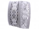 Dekoband Spitze grau 50mm ohne Draht