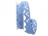 Dekoband Spitze hellblau 25mm ohne Draht