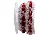 Dekoband Spitze natur /rot ca 30mm ohne Draht