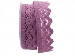 Dekoband Spitze pink ca.40mm ohne Draht