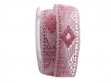 Dekoband Spitze rosa 40mm ohne Draht