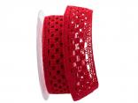 Dekoband Spitze rot ca. 35mm ohne Draht