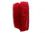 Dekoband Spitze rot ca.35 mm ohne Draht
