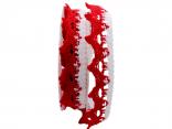 Dekoband Spitze rot / weiß ca. 25mm ohne Draht