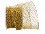 Gitterband Fence Gold mit Draht 70mm Gitterband Fence Gold mit Draht 70mm