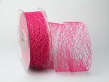 Gitterband Floral pink 40mm ohne Draht