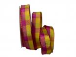 Karoband Andorra gelb 25mm mit Draht Karoband Andorra gelb 25mm mit Draht