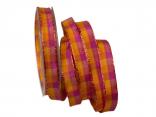 Karoband Andorra orange 15mm mit Draht Karoband Andorra orange 15mm mit Draht