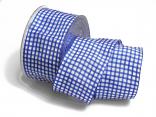 Karoband Landhauskaro blau 65mm mit Draht
