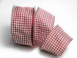 Karoband Landhauskaro bordeaux 65mm mit Draht