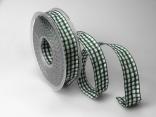 Karoband Landhauskaro Grün mit Draht 25mm Karoband Landhauskaro Grün mit Draht 25mm