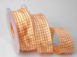 Karoband Landhauskaro Orange mit Draht 40mm Karoband Landhauskaro Orange mit Draht 40mm