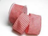 Karoband Landhauskaro rot 65mm mit Draht
