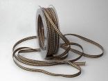 Karoband Landhauskarobändchen Braun ohne Draht 6mm Karoband Landhauskarobändchen Braun ohne Draht 6mm
