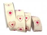 Motivband Antik Heart 40mm creme mit Draht Motivband Antik Heart 40mm creme mit Draht