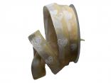 Motivband Doppelherz creme 25mm mit Draht Motivband Doppelherz creme 25mm mit Draht