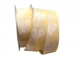 Motivband Doppelherz creme 40mm mit Draht Motivband Doppelherz creme 40mm mit Draht