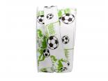 Motivband Fussball weiß / grün 25mm mit Draht Motivband Fussball weiß / grün 25mm mit Draht