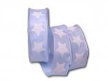 Motivband moderner Stern hellblau 40mm mit Draht