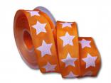 Motivband moderner Stern orange 40mm mit Draht