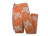 Motivband Schmetterling orange ohne Draht 40mm Motivband Schmetterling orange ohne Draht 40mm