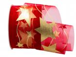 Organza Stern rot ohne Draht 70mm Organza Stern rot ohne Draht 70mm