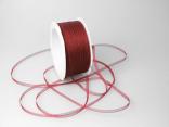 Organzabändchen 3mm bordeaux  ohne Draht