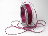 Organzabändchen 3mm lila / aubergine ohne Draht