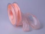 Organzaband 25mm lachs ohne Draht