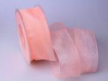Organzaband 40mm lachs ohne Draht