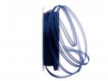 Organzaband 6mm blau dunkel ohne Draht Organzaband 6mm blau dunkel ohne Draht