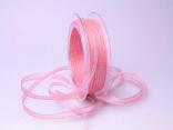 Organzaband 6mm rosa  ohne Draht