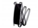 Organzaband 6mm schwarz ohne Draht Organzaband 6mm schwarz ohne Draht