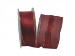 Organzaband bordeaux / Goldkante mit Draht 40mm Organzaband bordeaux / Goldkante mit Draht 40mm