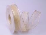 Organzaband creme 25mm mit Draht
