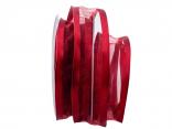 Organzaband Florband Bordeaux mit Draht 40mm